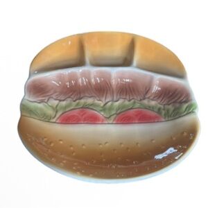 Vintage MSR Burger Shaped Ceramic sectioned Plate